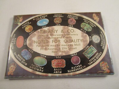 Vintage Tiffany & Co Birthstone Gem Advertising Pocket Mirror 2'' x 3''