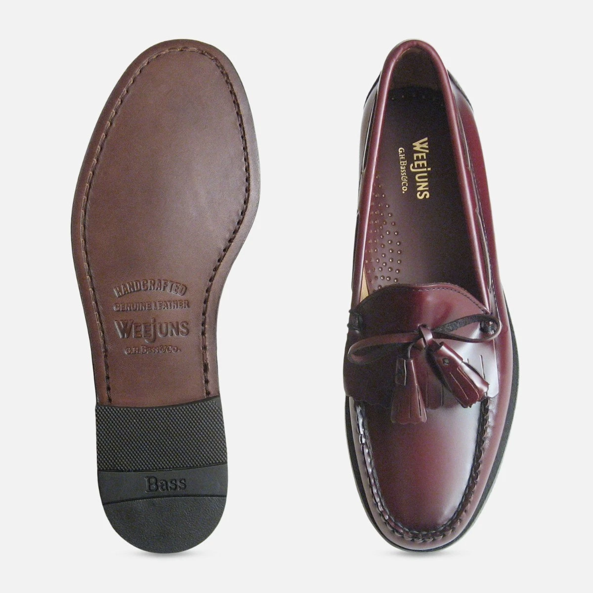 Burgundy Wine Polished Formal Fringe Tassel Loafers by Bass Weejuns