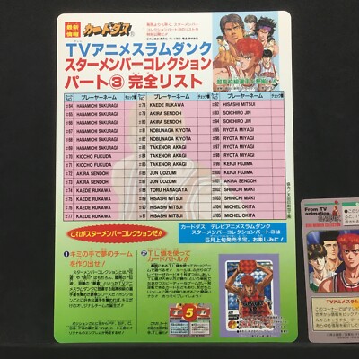スラムダンク　カードダス ♯1 TEAM SHOHOKU SLAM DUNK Vintage Jumbo Carddass Team Shohoku Sakuragi Rukawa | eBay