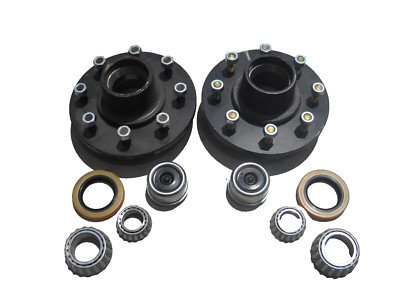 Pair 8x6.5 Idler Hubs with 7000# Bearing Kits Replace Trailer Idler Axle
