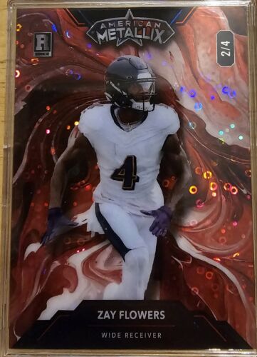 Zay Flowers 2/4 Wild Card Red American Metalix Rookie