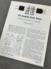 ELECTRONICS WORLD MAGAZINE ARTICE:  THE DAMPING FACTOR DEBATE  REPRINT J01198