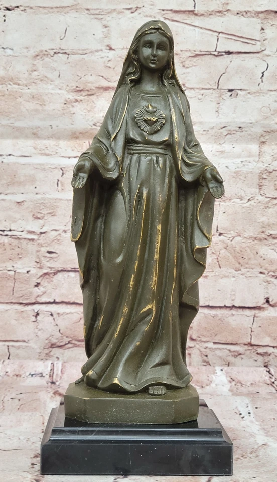 Estatua de Nuestra Señora Inmaculada Artesanal Bronce Virgen María Escultura Fundida en Caliente Foto 3 de 4