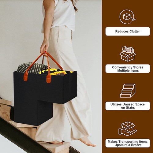 Portable Stair Basket Washable Ladder Cases Space-saving for Home Storage Decor