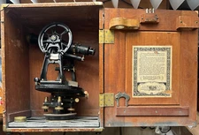 Antique Vintage C. L. Berger & Sons 31479 Transit w/ Wooden Case Boston, MA USA