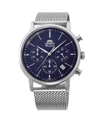 ORIENT Men Analog Quartz Casual Watch Classic Dress Blue Dial Waterproof Round J