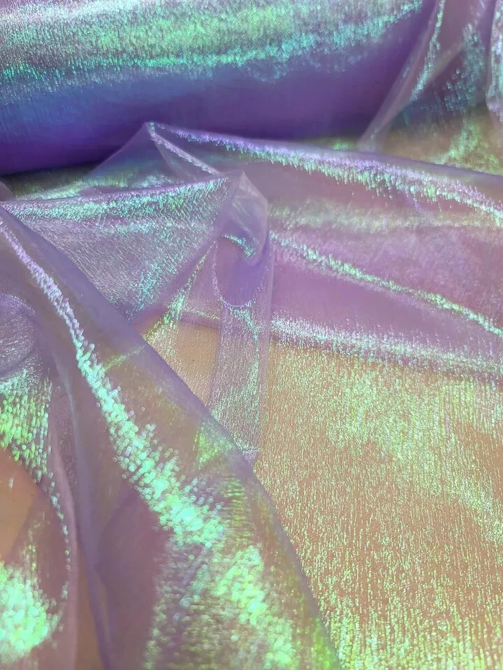 "Tecido de organza iridescente lavanda - 54"" de largura - vendido por jarda" - Imagem 4 de 4