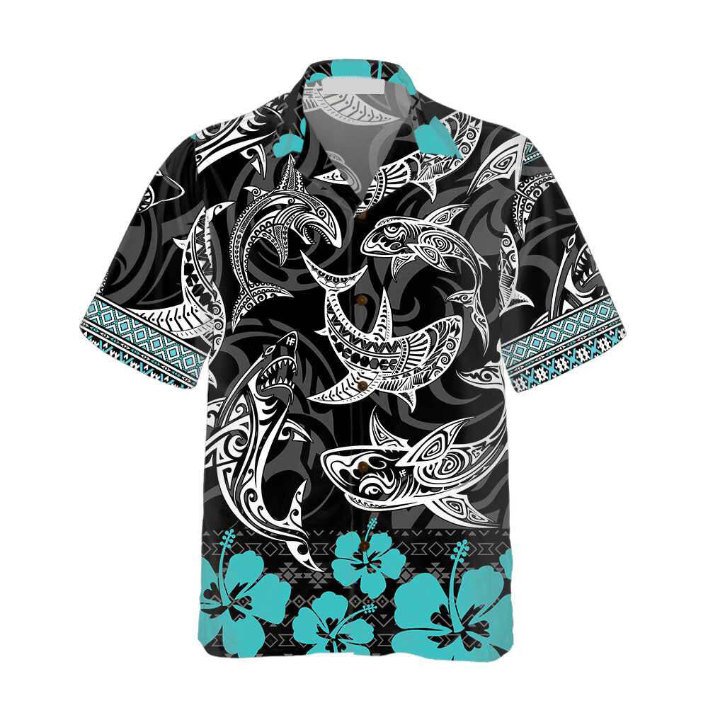 Polynesian Shark Hawaiian Shirt Shark Print Shir