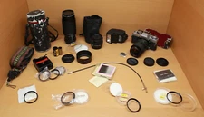  Minolta XG-M SLR 35mm Film Camera With Extra Lense And Flash