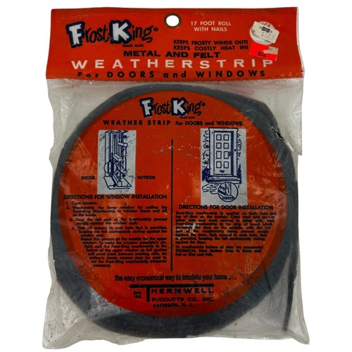 Vintage NOS Frost King Metall und Filz Wetterleiste für Türen & Fenster 17 Fuß - Bild 3 von 4