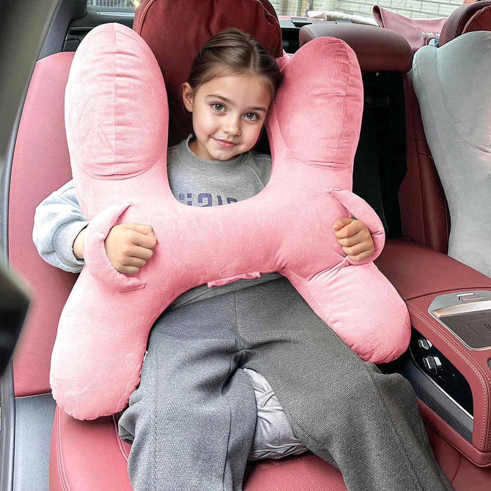 Comfortable Travel Neck Pillow for Adults & Kids - Car & Airplane Use