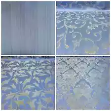 Light Blue/Gold Damask Jacquard Brocade Fabric 118" By the Yard Many Design