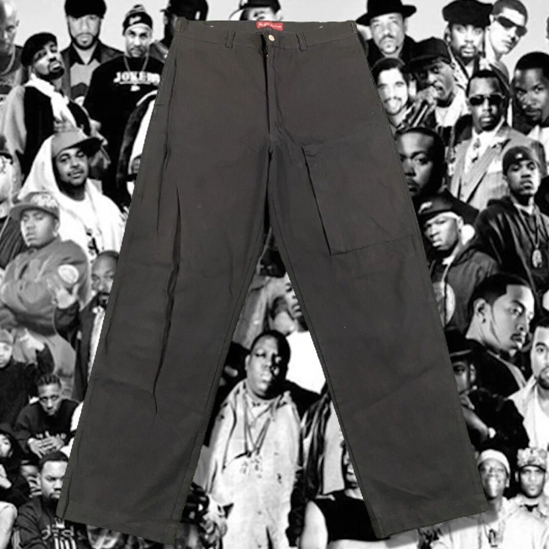 Pantalon de poche genou vintage rare 1998 Supreme noir taille 32