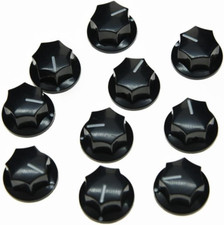 10pcs Black MXR Style Skirted AMP Knobs Brass Insert for Effect Pedals