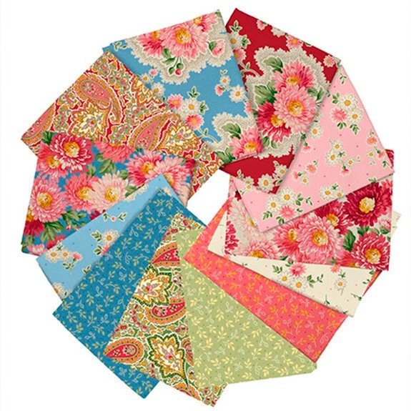 Rollo de gelatina floral vintage Blooms 42 piezas de Quilting Treasures Floral Foto 4 de 4