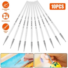 10x Miniature Paint Brush Set Nylon Hair Brush Fine Detail Art Nail Oil Painting