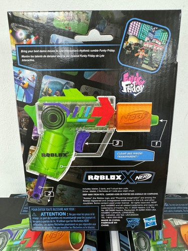 Hasbro NERF Roblox Funky Friday Synchro Shot Dart Blaster with UNUSED CODE MISB - 第 2/2 張圖片