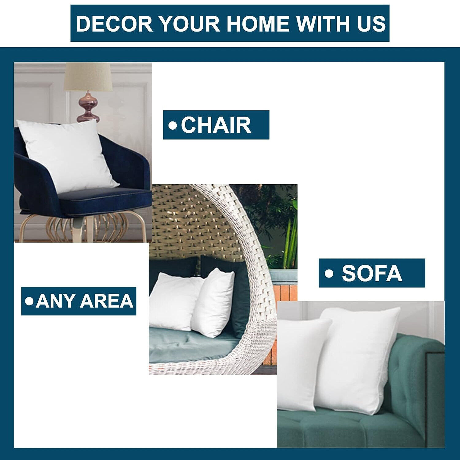 Scatter Cushion Pack of 2 4 6 Extra Deep Filled Cushions Pads Inserts