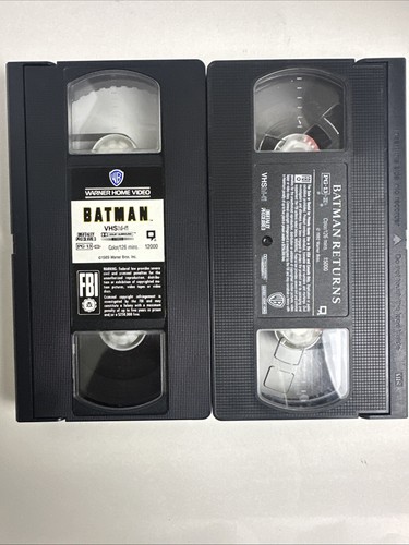Batman VHS Tape Lot 2 Tim Burton’s Batman Returns and Batman - Picture 3 of 3