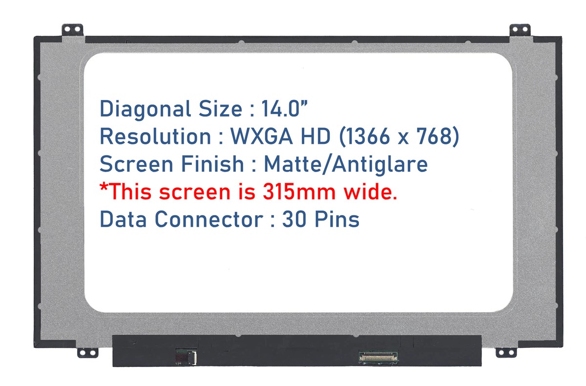Écran LCD LED Pour Lenovo IdeaPad 520S 14IKB – 14" HD 1366x768 – 30 Pins – Garanti Sans Pixel Mort