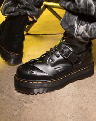 DR.MARTENS JADON HARNESS PARIS LEATHER BLACK PLATFORM MSRP$270