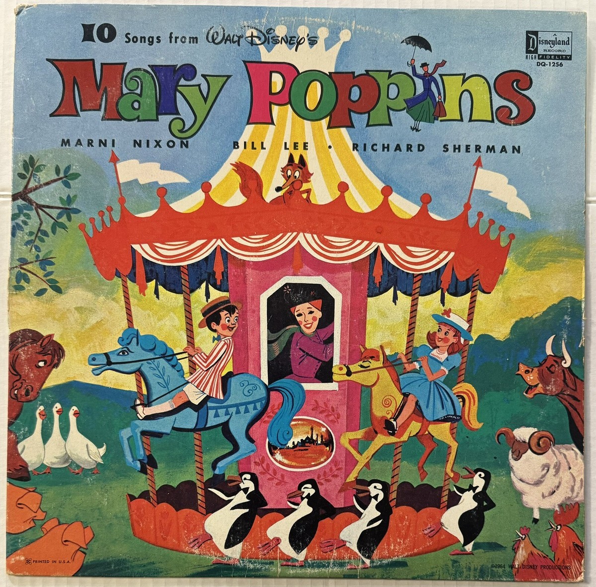 レコード 10 songs from Mary Poppins 1964年 Vintage 1964 Disneyland Record 10 SONGS FROM WALT DISNEY'S