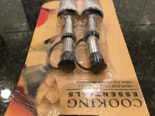Cooking Essentials 2 Pack Bottle Pourers Nickel Plated Brass Bar Kitchen New F6 - Picture 5 of 6
