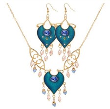 Princess Jasmine Metal Necklace and Earring Set