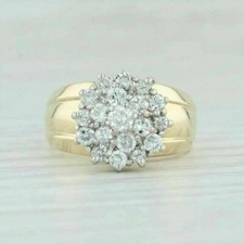 Vintage 2.50 Ct Diamond Waterfall Cluster 10K Yellow Gold Finish Cocktail Ring
