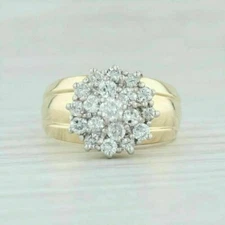 Vintage 2.50 Ct Diamond Waterfall Cluster 10K Yellow Gold Finish Cocktail Ring