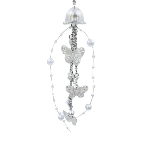 Sweet Butterfly Fringed Wind Chimes keychain White Butterfly Pendant