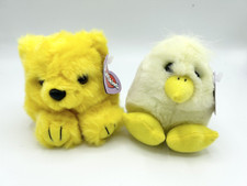 Vintage 1997 Puffkins Buttercup Yellow Bear Peeps Chick Stuffed Plush Animals