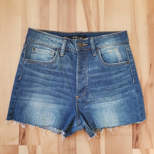 High Rise Jean Shorts Raw Hem Size 
