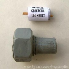 Grey Magnetic Fake Bolt End Geocache Container