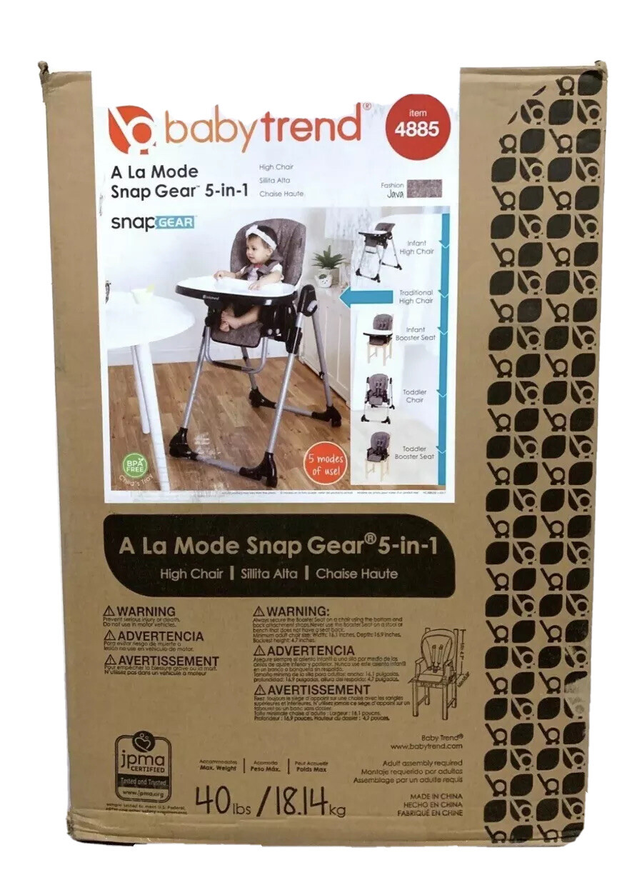 baby trend a la mode snap gear 5 in 1 high chair java