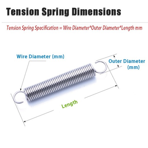 Hook Stainless Steel Spring Expansion Tension Extension Springs Wire Dia 0.6mm - Picture 2 of 8