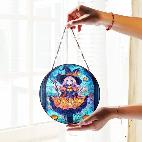 Handcrafted Halloween Suncatcher, Spooky Stained Glass Window Decor, HLW023 - Picture 3 of 8