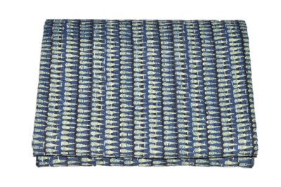 Indian Art Kantha Single Quilt Handmade Block Print Reversible Blanket Throw