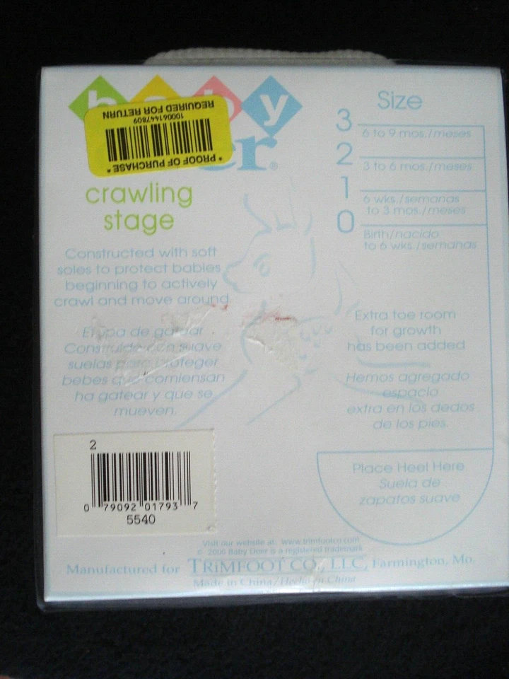 Bebé Ciervo Infantil Niña Blanco Cuna Zapatos Arcos Talla 2 NUEVO Foto 3 de 4