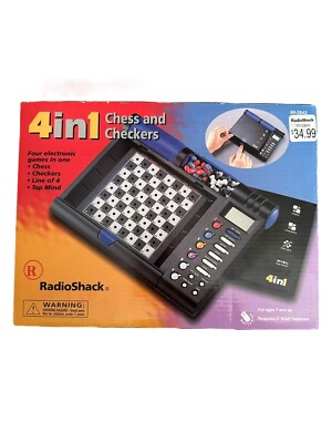 Radio Shack 4-in-1 Chess Checkers Electronic Computer Games Travel Vintage