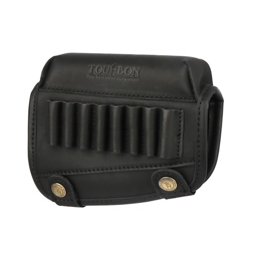 TOURBON Black Genuine Leather Rifle Buttstock Holder with Cheek Rest Piece New - Picture 18 of 20