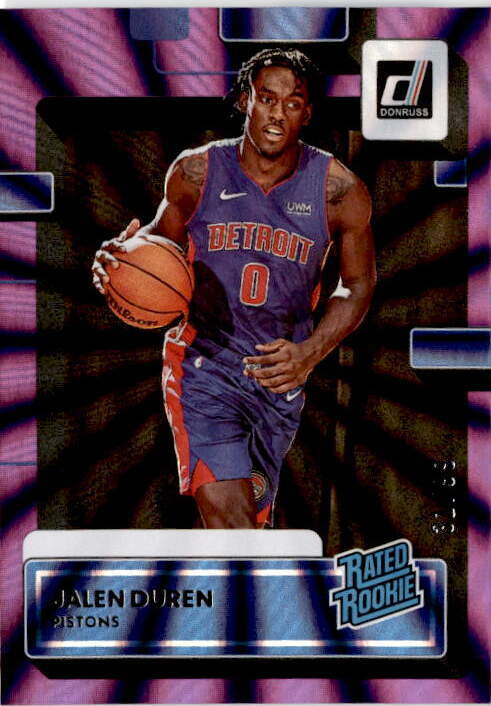 2022-23 Donruss #213 Jalen Duren Holo Laser Purple #/99 Detroit Pistons