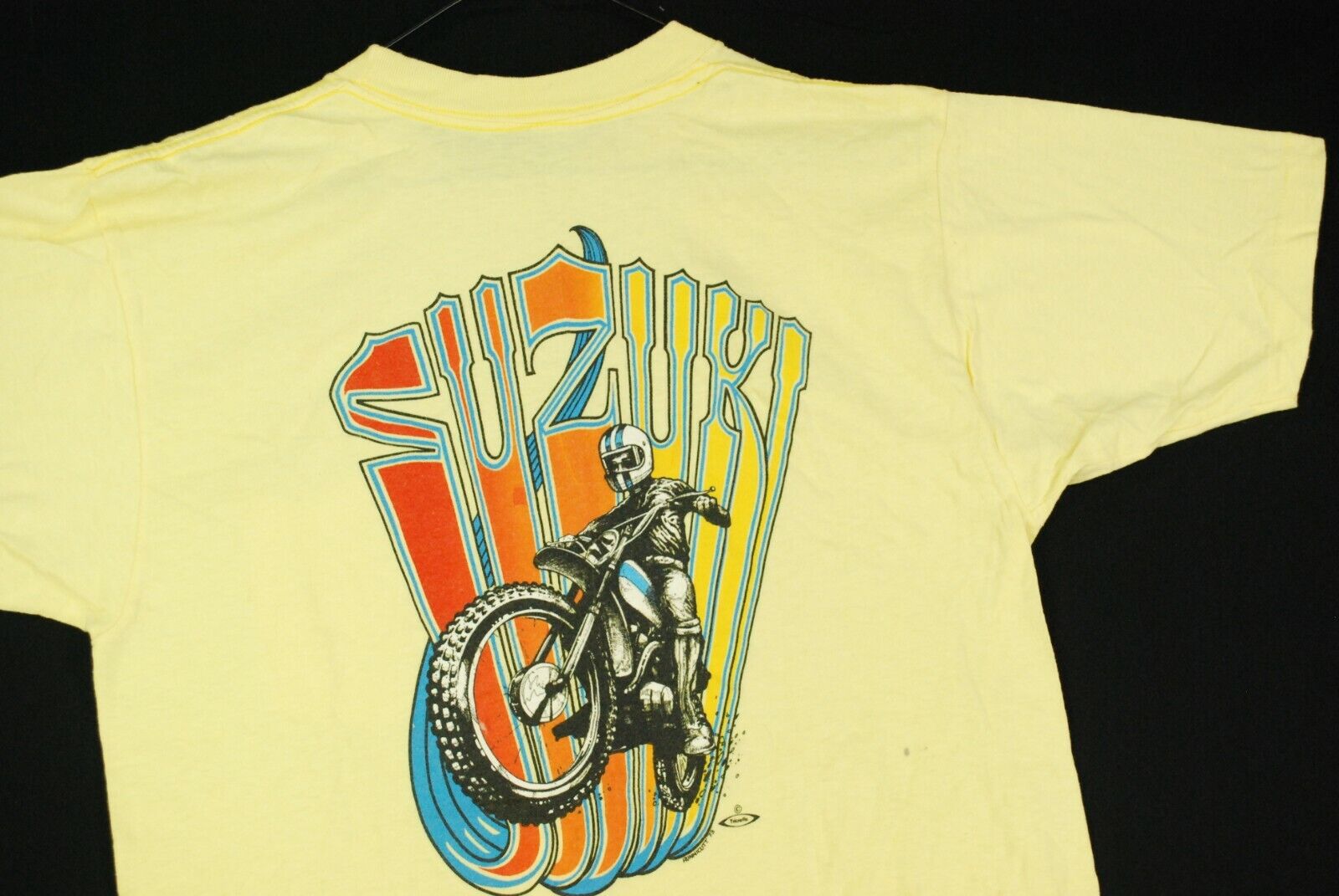 Vintage 70s Suzuki Motorcycle Racing T Shirt 1973 Rainbow Single Stitch  Mens M