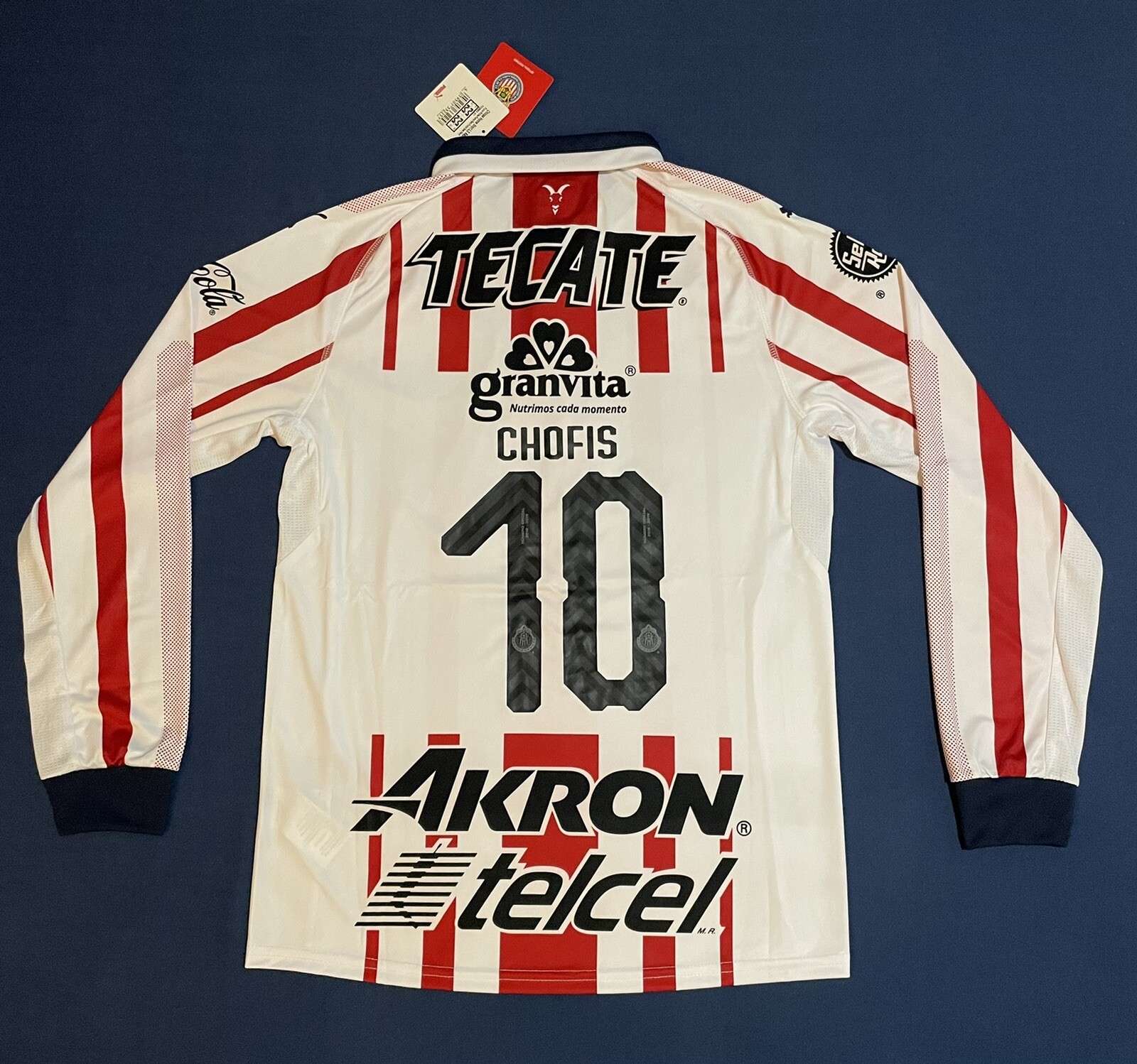 PUMA CHIVAS GUADALAJARA CHOFIS LOPEZ LONG SLEEVE SOCCER JERSEY SIZE M MEXICO USA