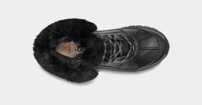 UGG Women's Australia Yose Fluff Leather Black Winter Boots