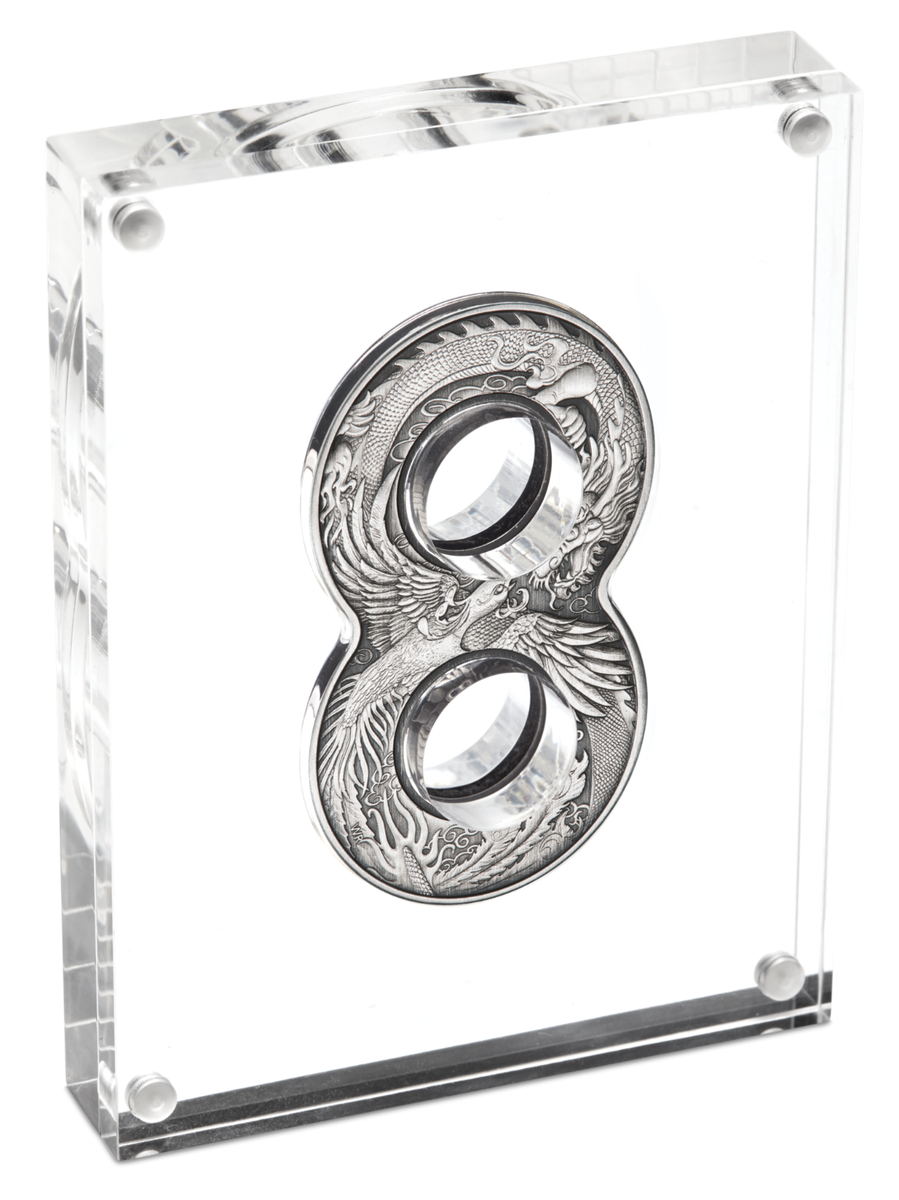 Australia 2020 Figure Eight DRAGON AND PHOENIX 2oz $2 Silver