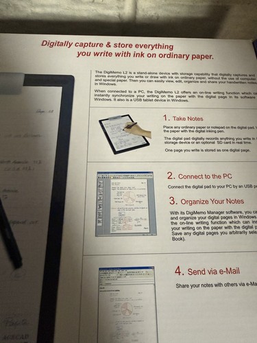 ACECAD DigiMemo L2 Digital Notepad, & Portfolio with Digi Pen UV Clean Sanitizer - Afbeelding 8 van 19