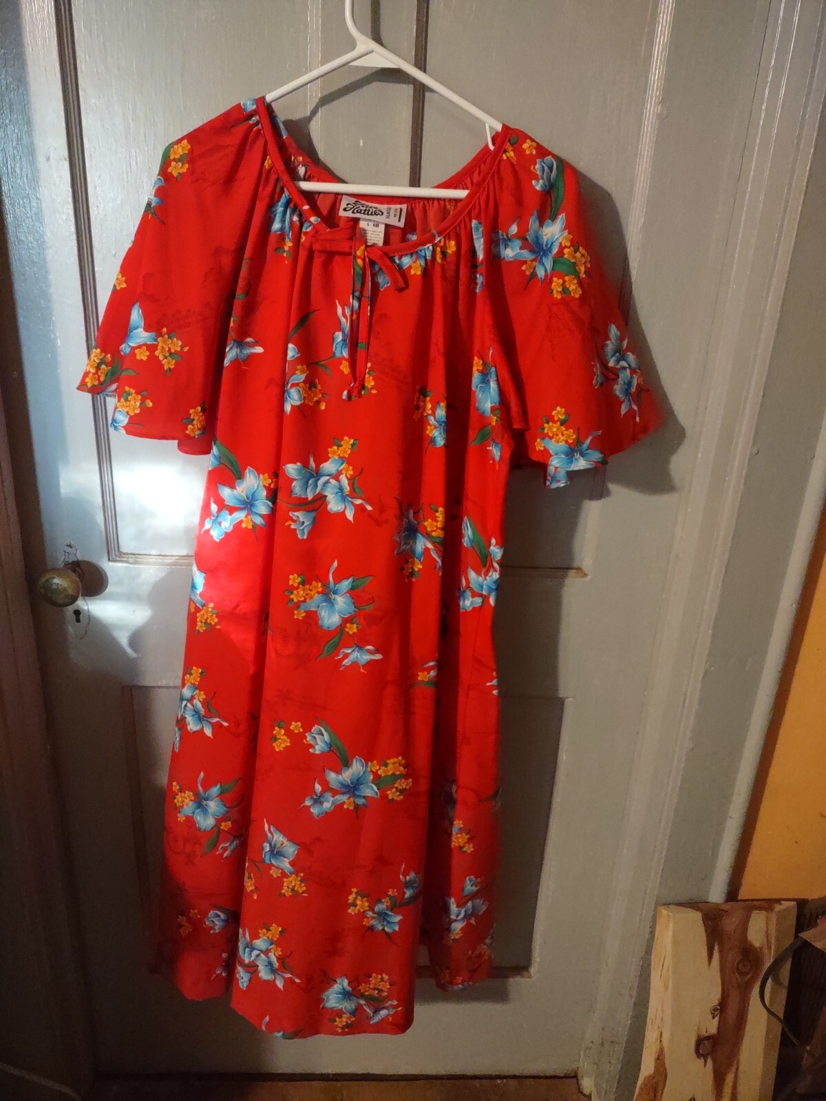 Vintage Hilo Hattie's Women's Large Red Muumuu Dress Floral Maxi Made ...