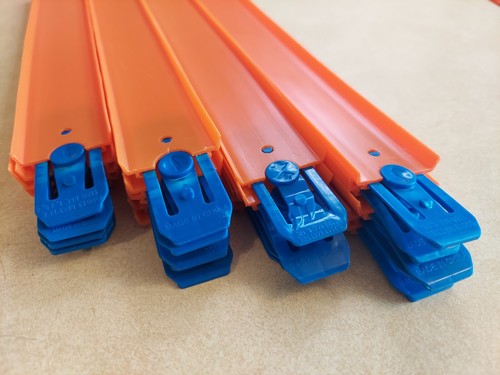 Lot of 20 Hot Wheels Orange 12" Tracks w/ 20 Blue Connectors - 第 4/7 張圖片