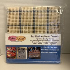 New Rug Hooking Mesh Canvas 3.75 Mesh 44 x 60 with Free Pattern Sealed